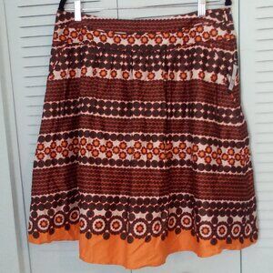 NWT MADISON SZ 12 100% COTTON SKIRT ZIPPER LINED GEOMETRIC PRINT WESTERN AZTEC